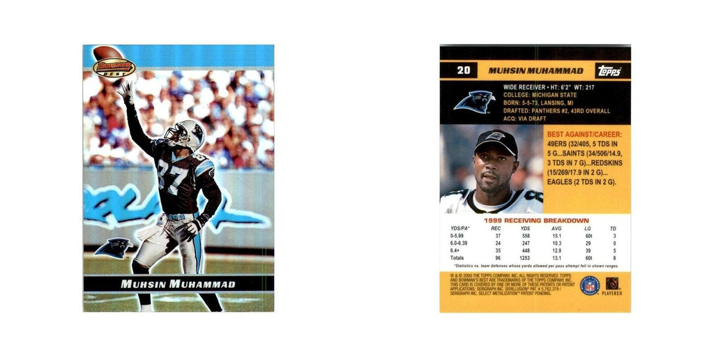 2000 Bowman's Best Muhsin Muhammad Football Cards #20