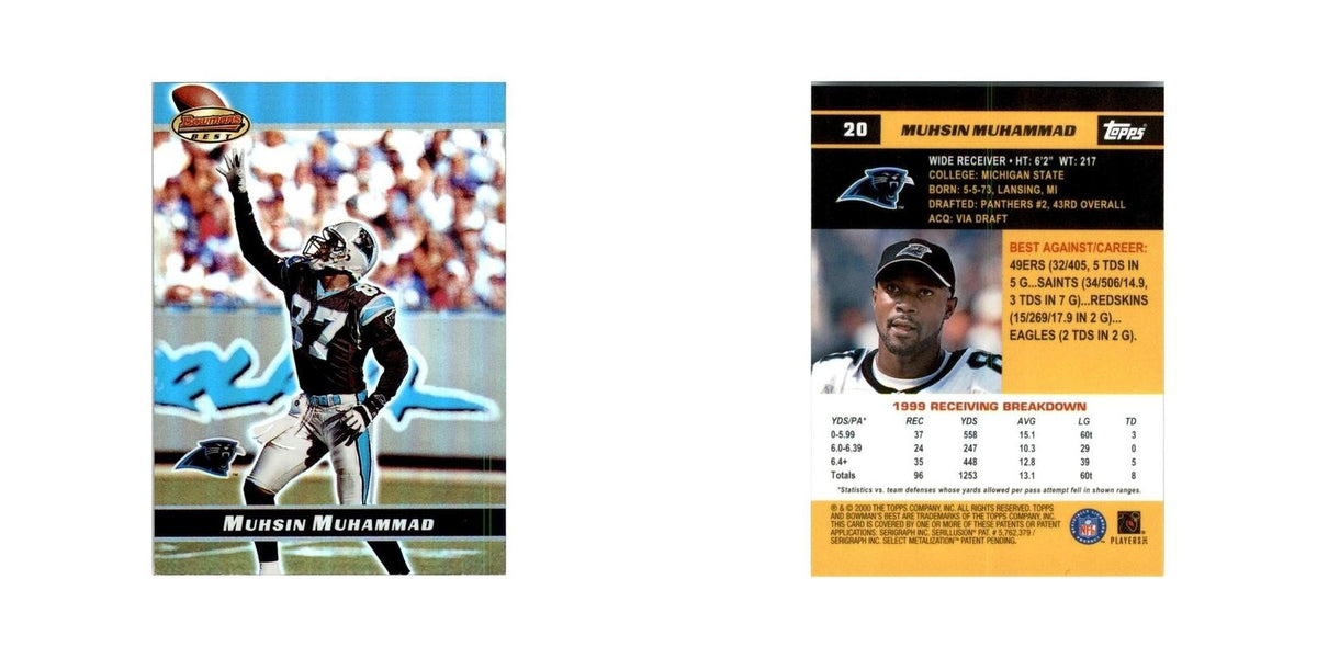 2000 Bowman's Best Muhsin Muhammad Football Cards #20