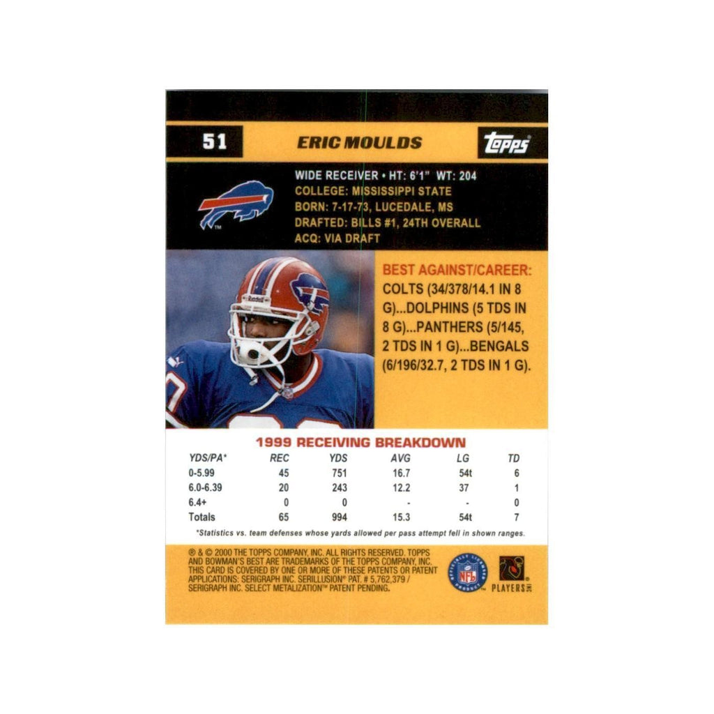 2000 Bowman's Best Eric Moulds Football Cards #51