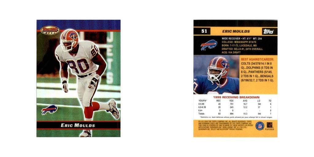 2000 Bowman's Best Eric Moulds Football Cards #51
