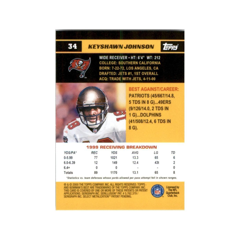 2000 Bowman's Best Keyshawn Johnson Football Cards #34