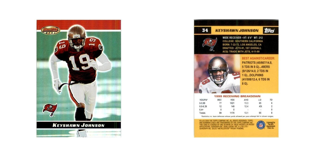 2000 Bowman's Best Keyshawn Johnson Football Cards #34