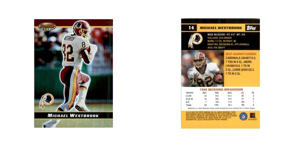 2000 Bowman's Best Michael Westbrook Football Cards #14
