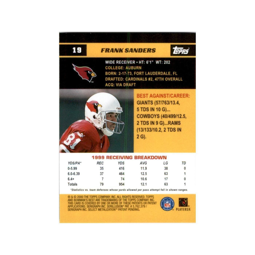 2000 Bowman's Best Frank Sanders Football Cards #19