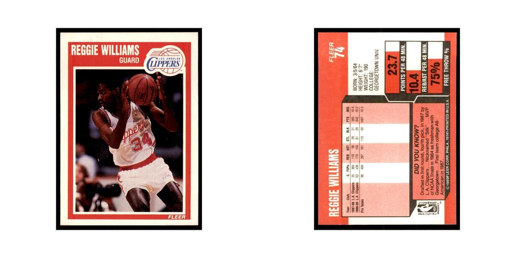 1989 Fleer Reggie Williams Basketball Cards #74