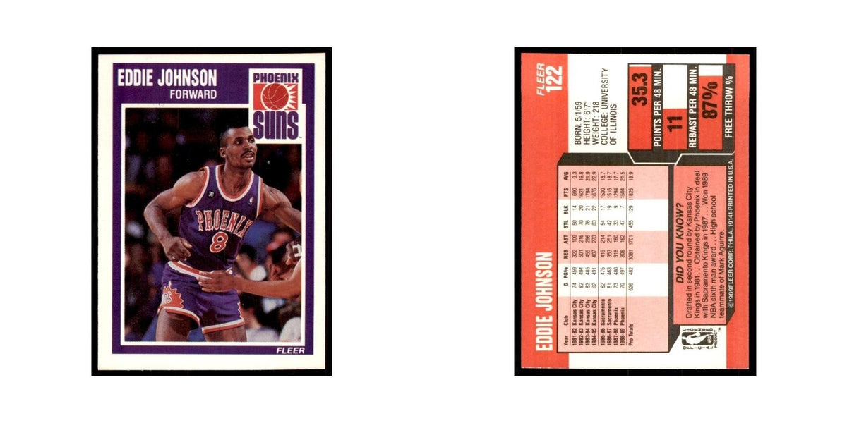 1989 Fleer Eddie Johnson Basketball Cards #122