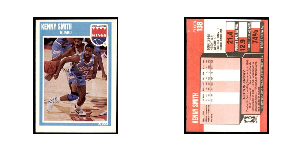 1989 Fleer Kenny Smith Basketball Cards #138