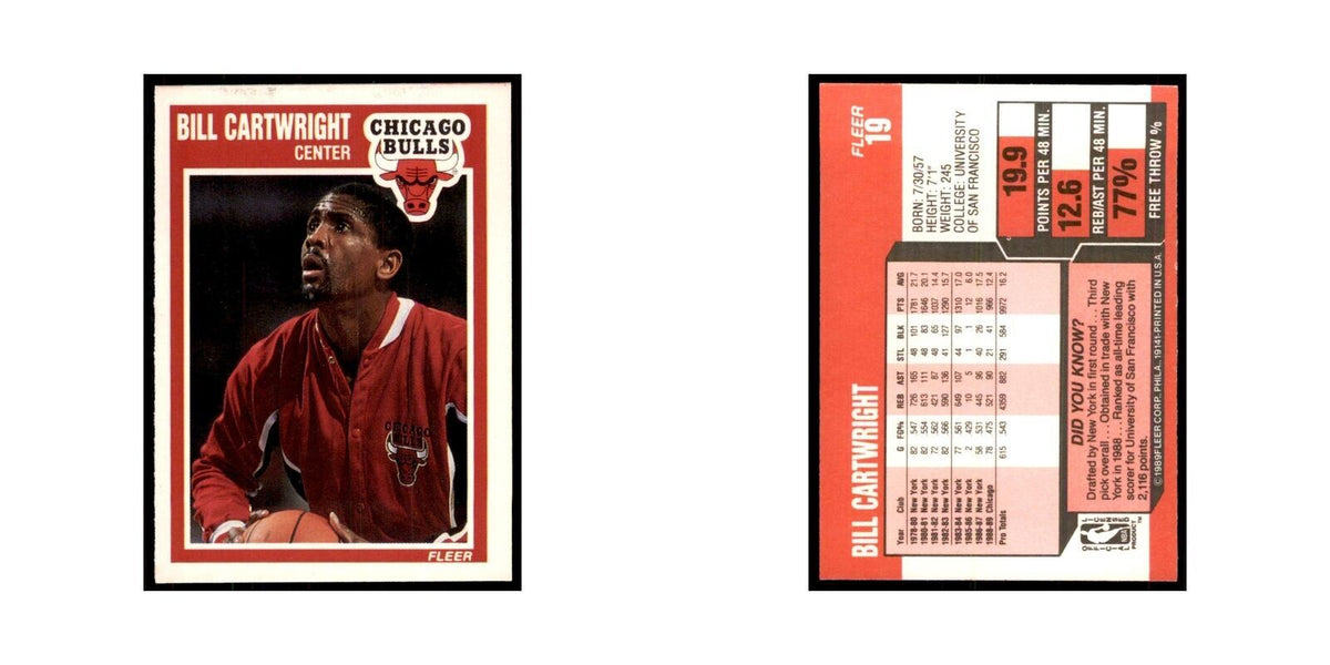 1989 Fleer Bill Cartwright Basketball Cards #19
