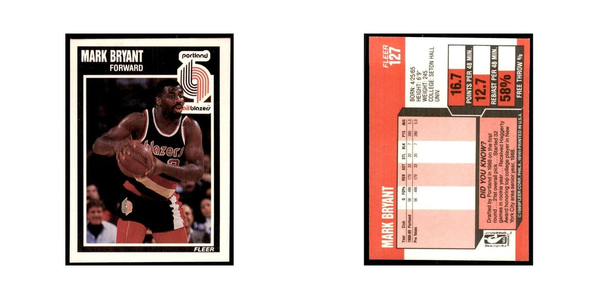 1989 Fleer Mark Bryant Basketball Cards #127