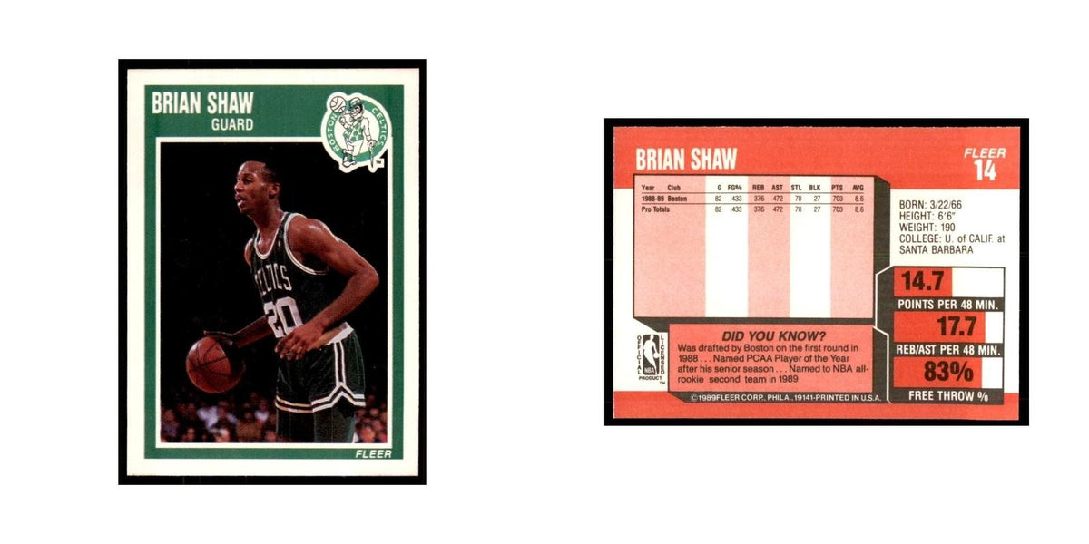 1989 Fleer Brian Shaw Basketball Cards #14