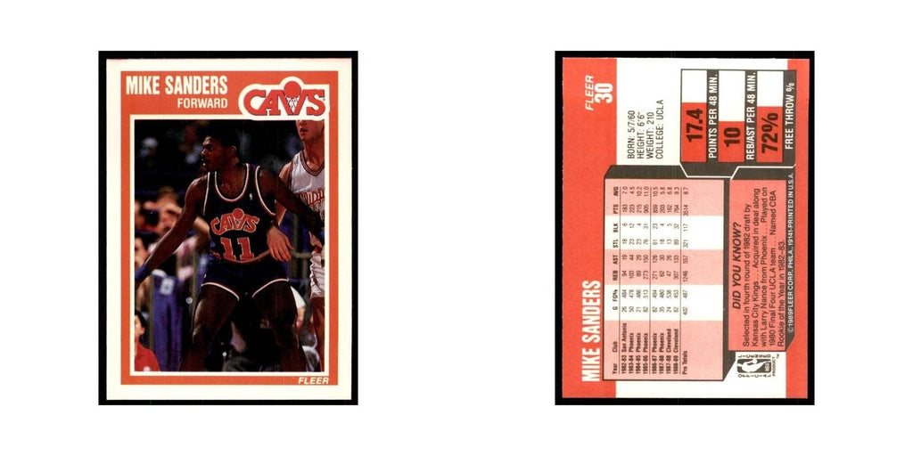1989 Fleer Mike Sanders Basketball Cards #30