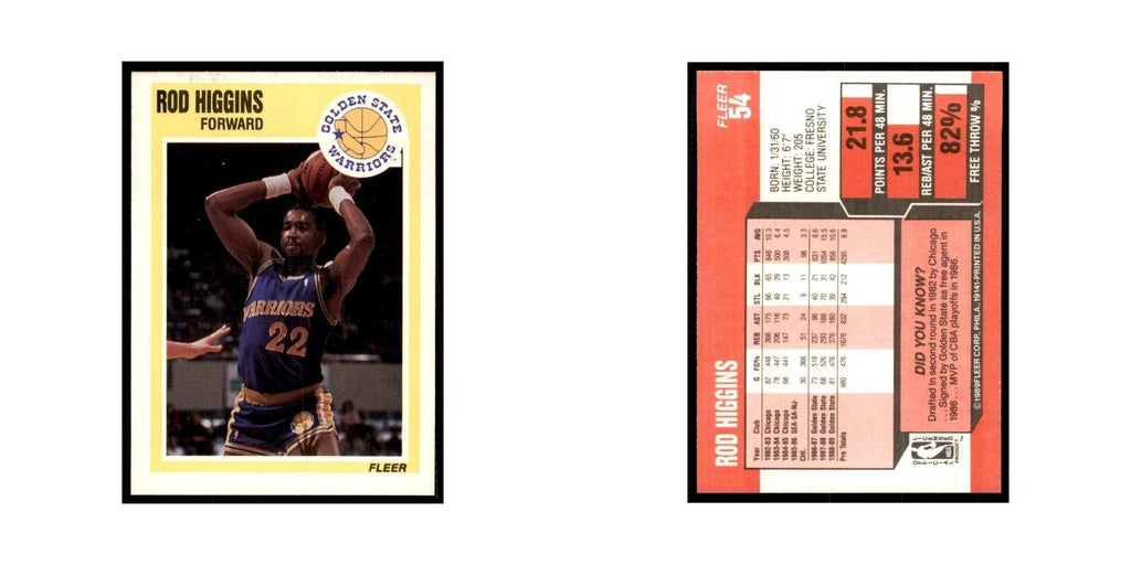 1989 Fleer Rod Higgins Basketball Cards #54