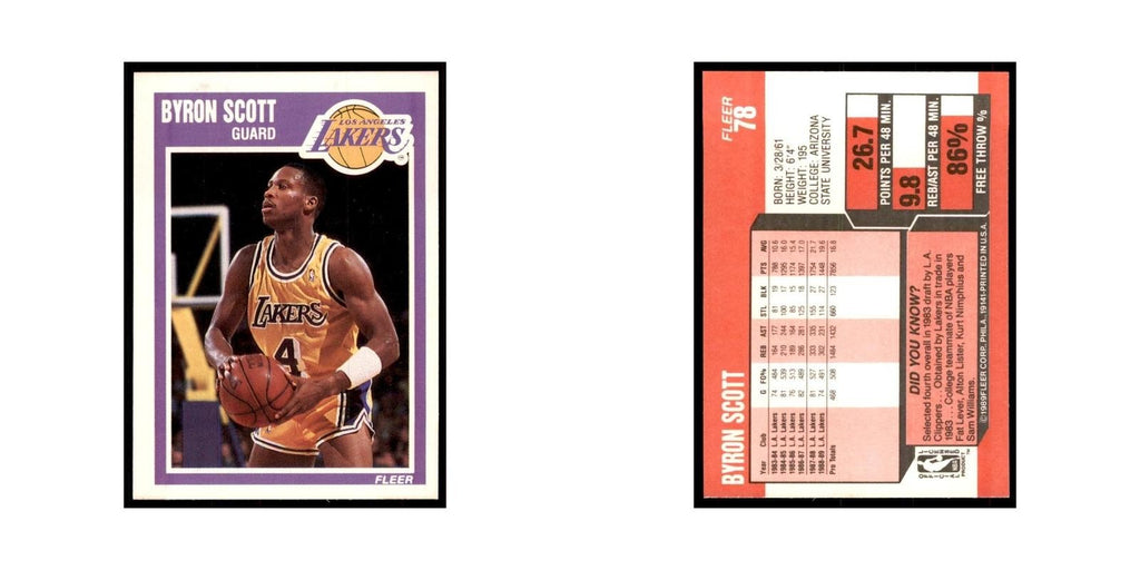 1989 Fleer Byron Scott Basketball Cards #78