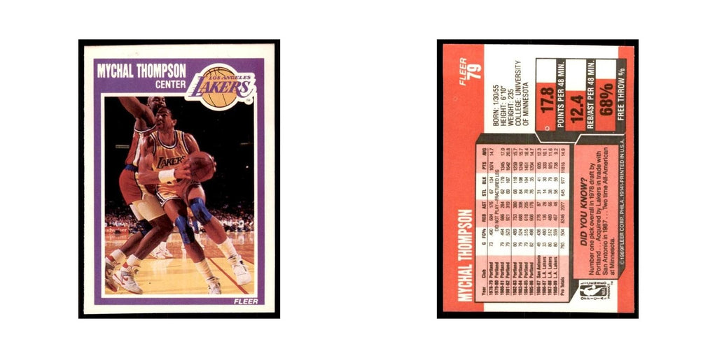 1989 Fleer Mychal Thompson Basketball Cards #79