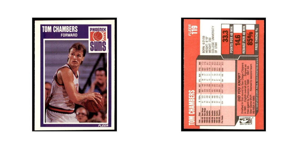 1989 Fleer Tom Chambers Basketball Cards #119