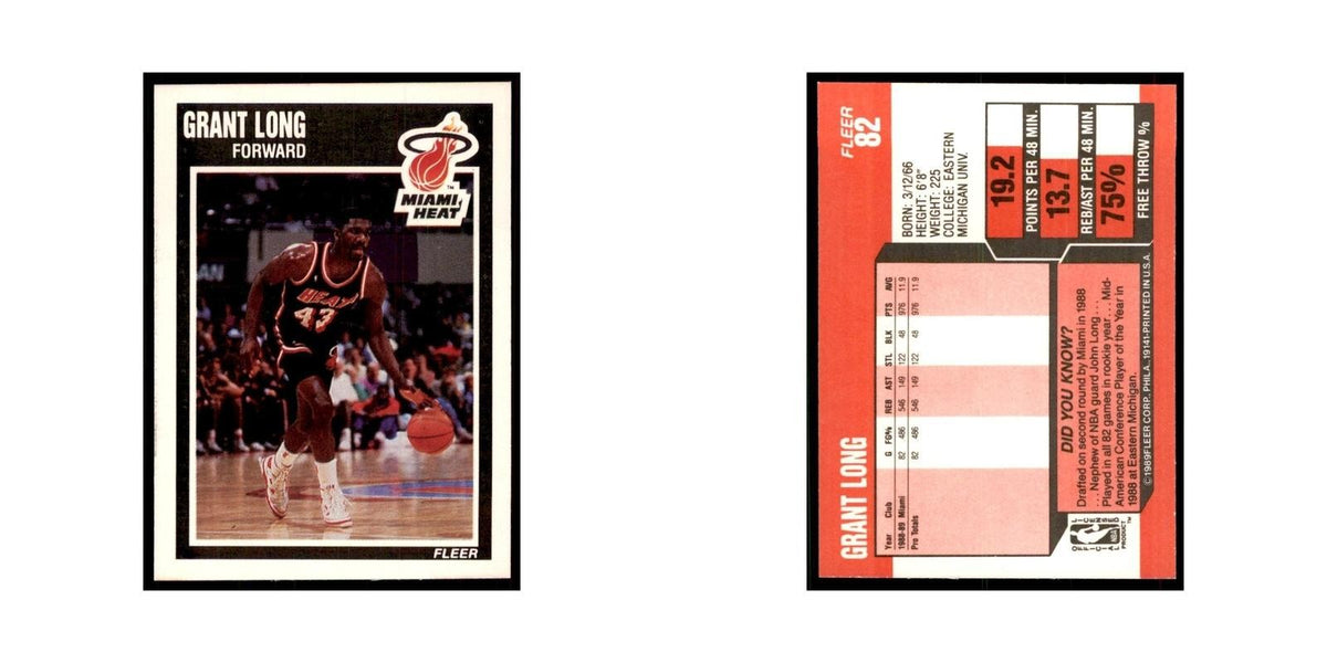 1989 Fleer Grant Long Basketball Cards #82