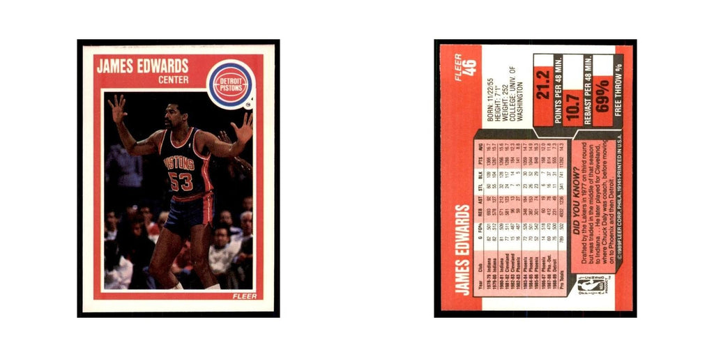 1989 Fleer James Edwards Basketball Cards #46