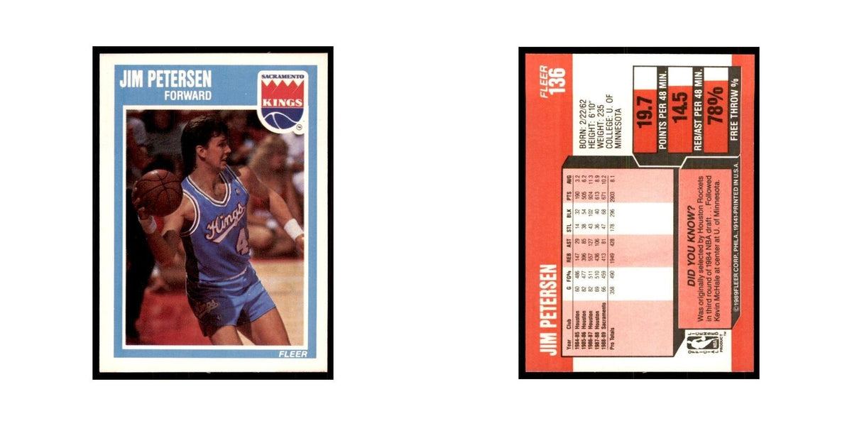 1989 Fleer Jim Petersen Basketball Cards #136