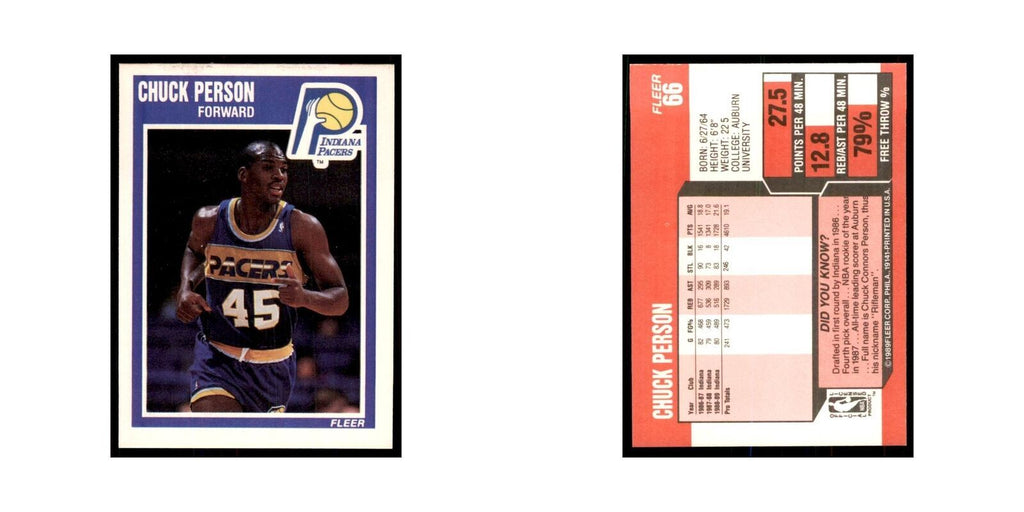 1989 Fleer Chuck Person Basketball Cards #66