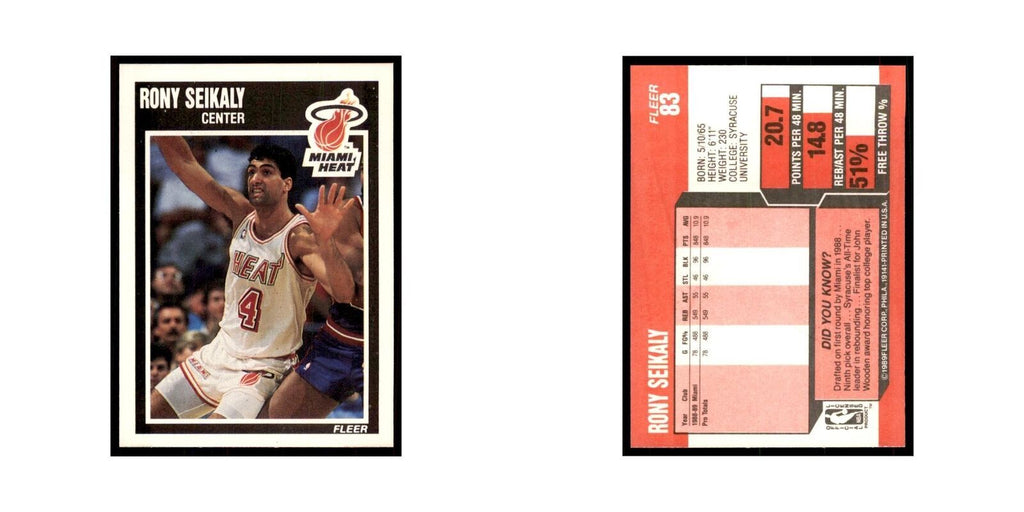 1989 Fleer Rony Seikaly Basketball Cards #83