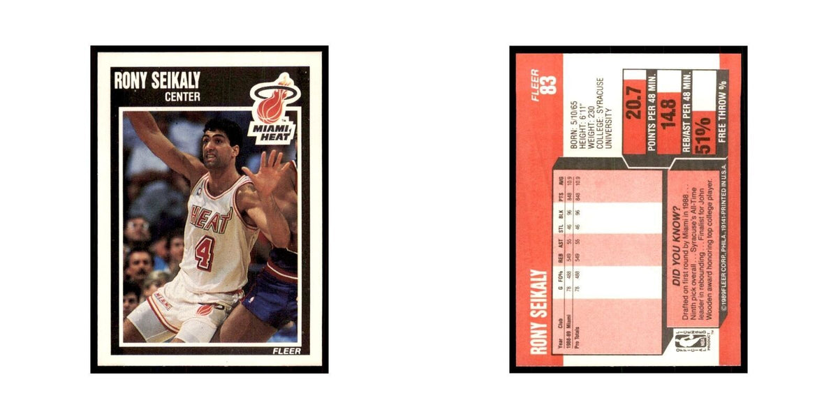 1989 Fleer Rony Seikaly Basketball Cards #83