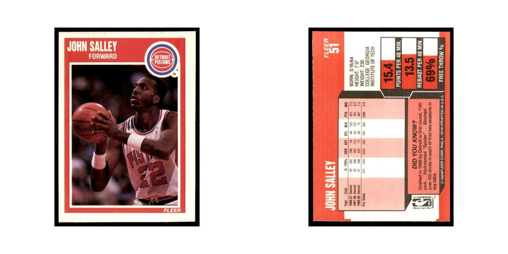 1989 Fleer John Salley Basketball Cards #51