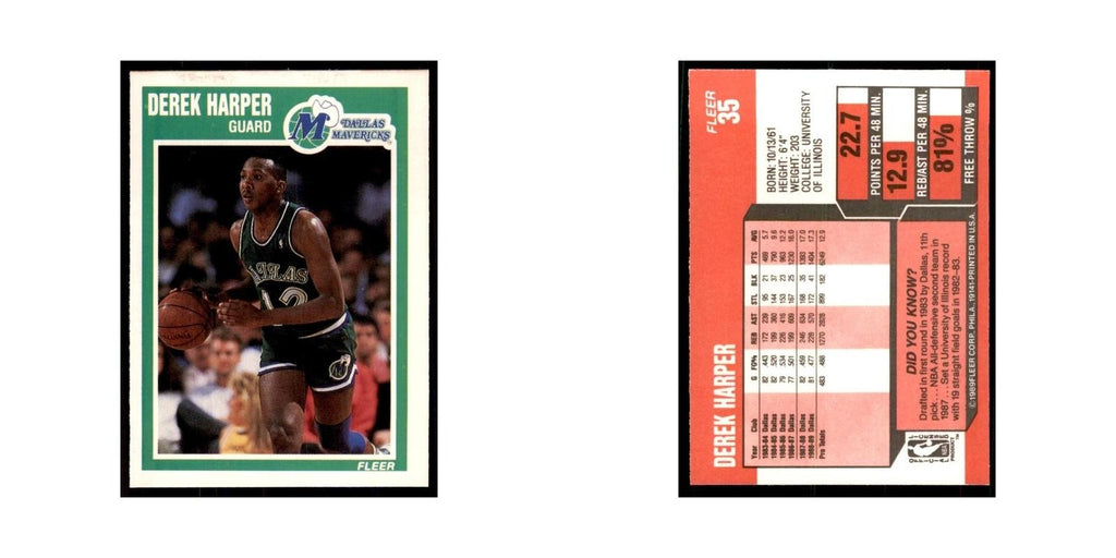 1989 Fleer Derek Harper Basketball Cards #35
