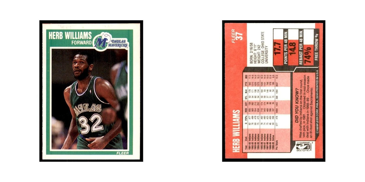 1989 Fleer Herb Williams Basketball Cards #37
