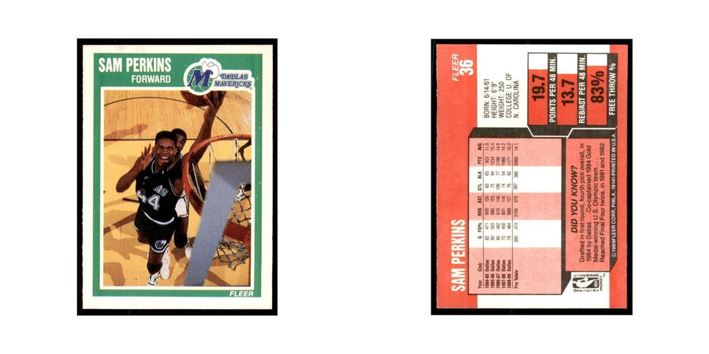 1989 Fleer Sam Perkins Basketball Cards #36