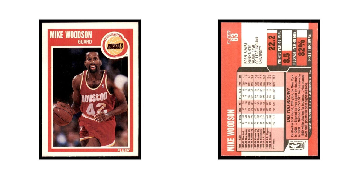 1989 Fleer Mike Woodson Basketball Cards #63