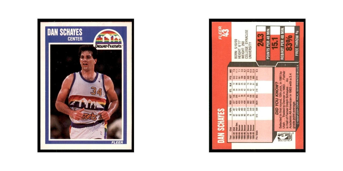 1989 Fleer Dan Schayes Basketball Cards #43