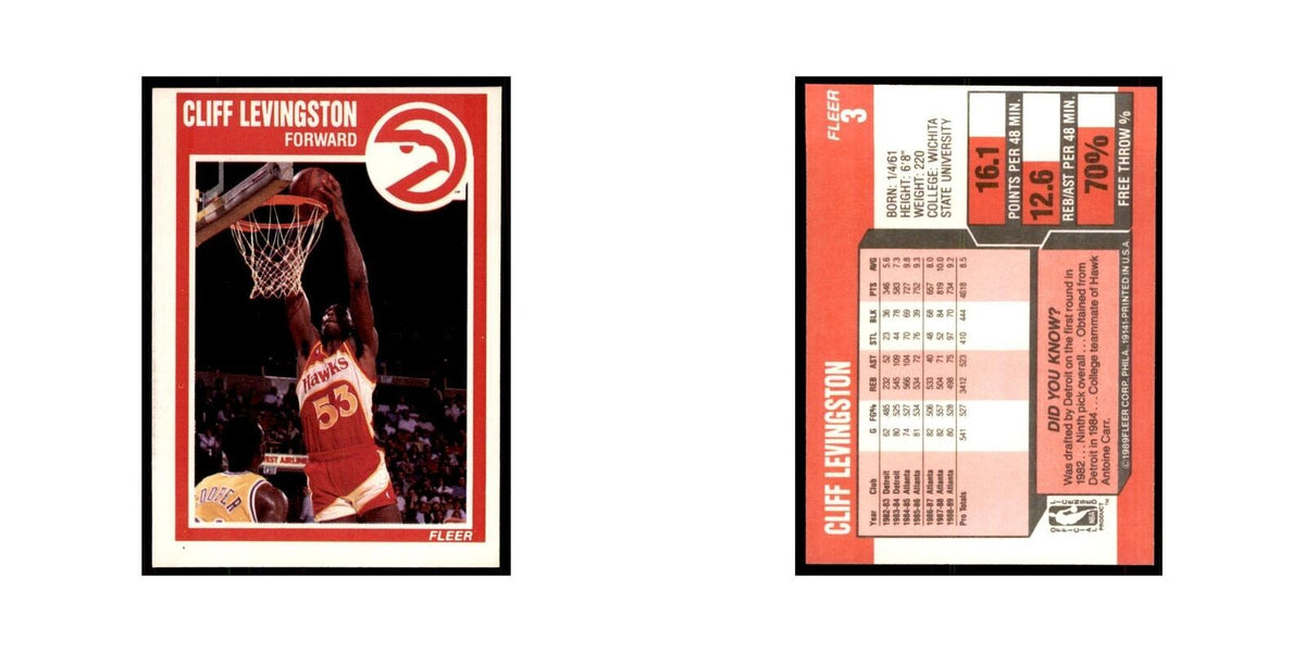 1989 Fleer Cliff Levingston Basketball Cards #3