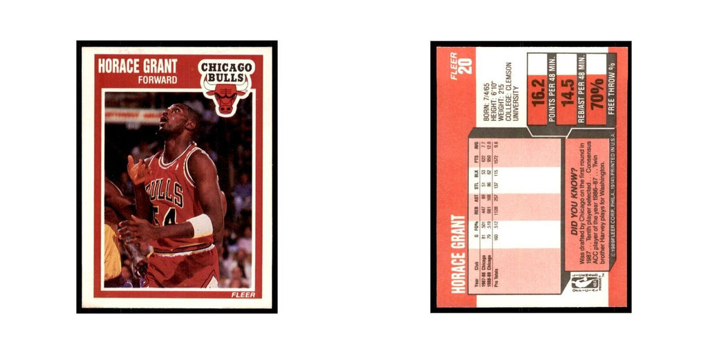 1989 Fleer Horace Grant Basketball Cards #20
