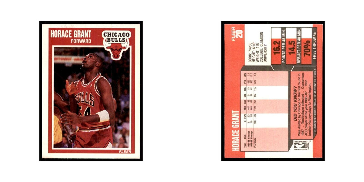 1989 Fleer Horace Grant Basketball Cards #20