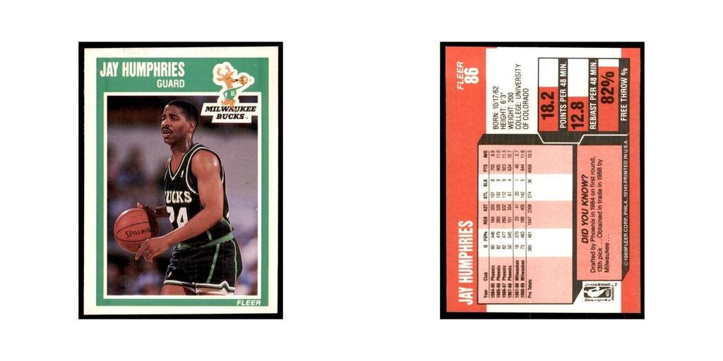 1989 Fleer Jay Humphries Basketball Cards #86