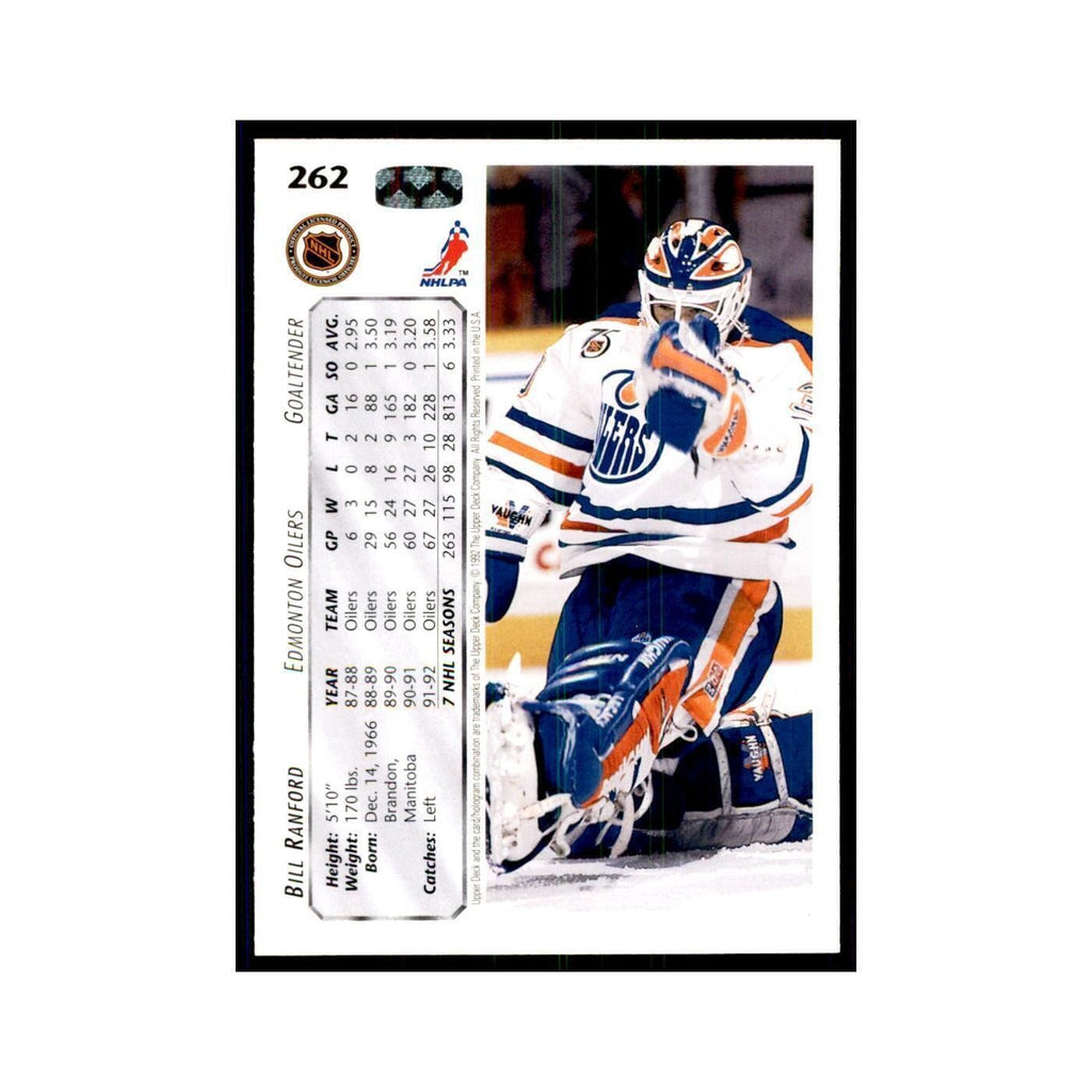 1992 Upper Deck Bill Ranford Hockey Cards #262