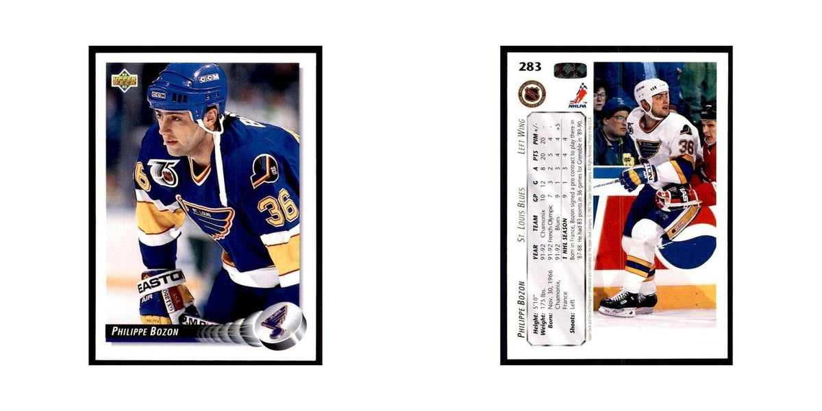 1992 Upper Deck Philippe Bozon Hockey Cards #283