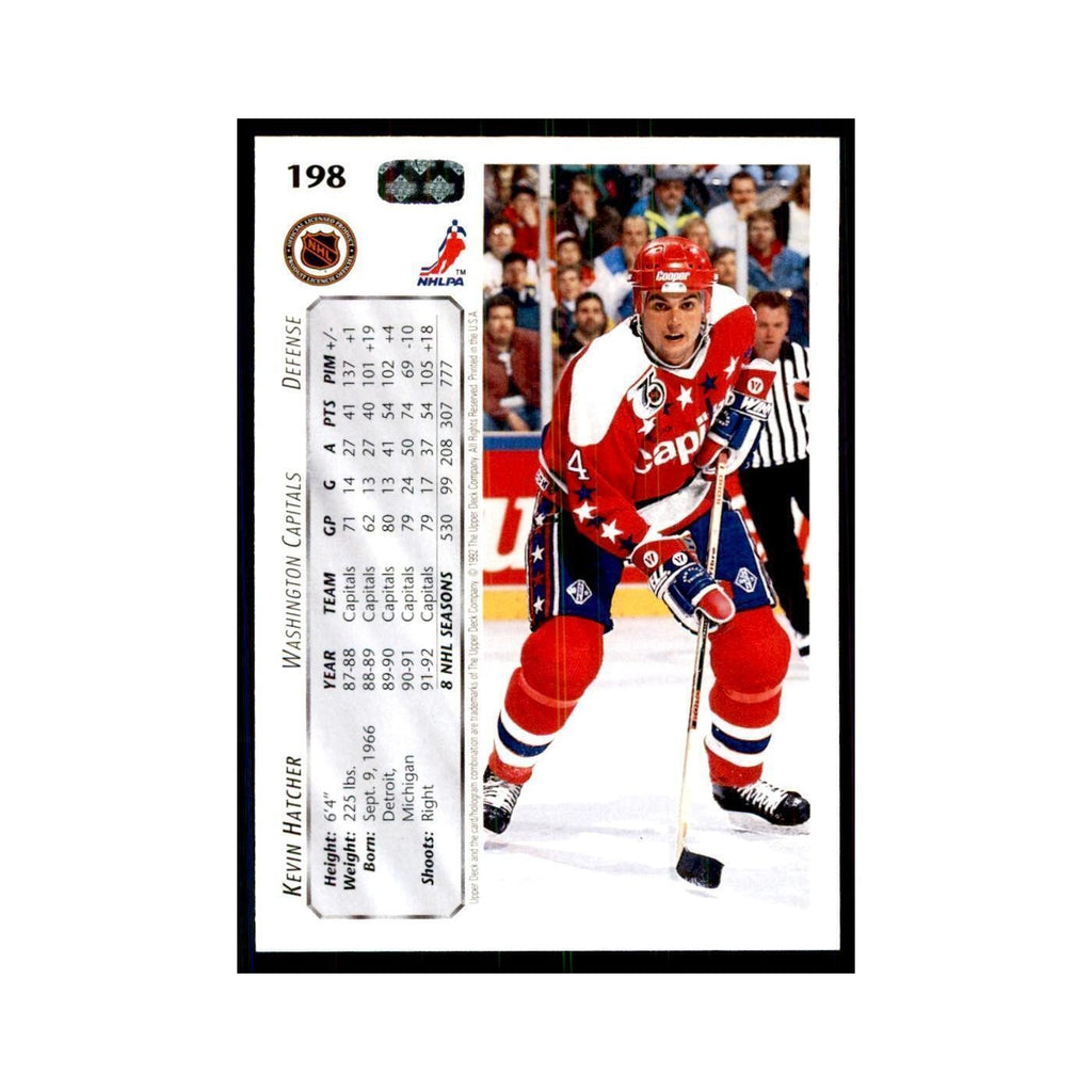 1992 Upper Deck Kevin Hatcher Hockey Cards #198