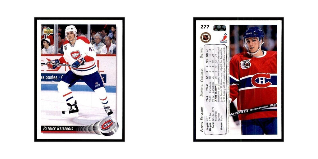 1992 Upper Deck Patrice Brisebois Hockey Cards #277