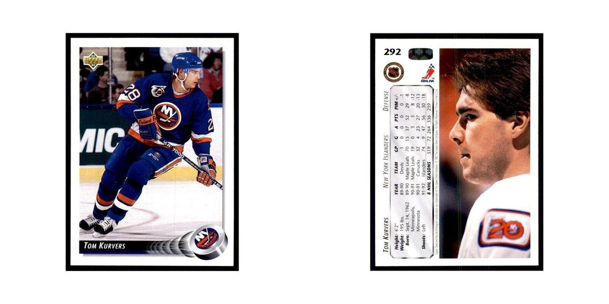 1992 Upper Deck Tom Kurvers Hockey Cards #292