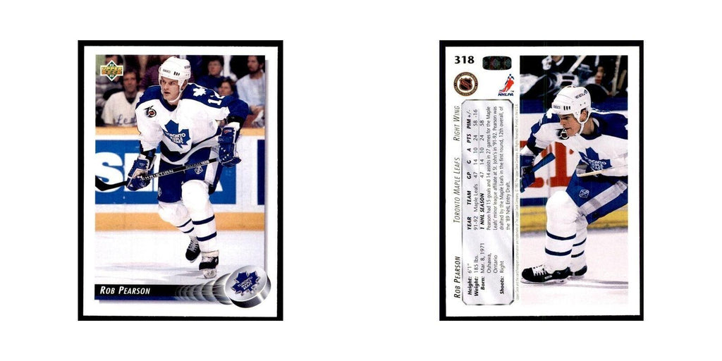 1992 Upper Deck Rob Pearson Hockey Cards #318