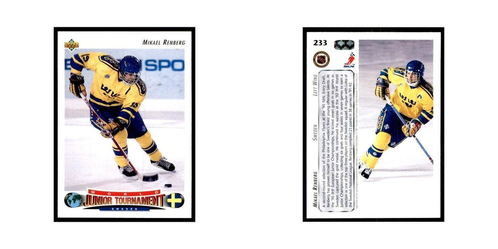 1992 Upper Deck Mikael Renberg Hockey Cards #233