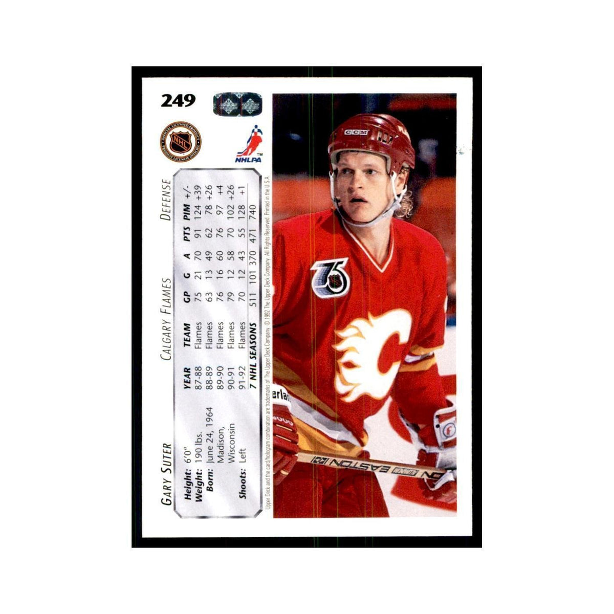 1992 Upper Deck Gary Suter Hockey Cards #249