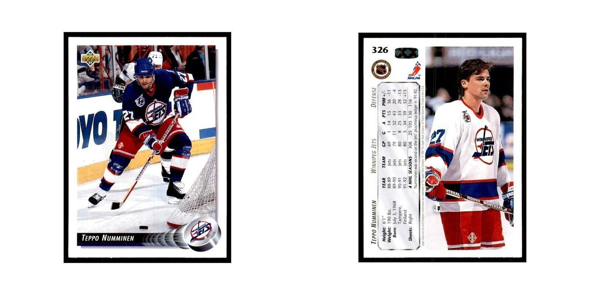 1992 Upper Deck Teppo Numminen Hockey Cards #326