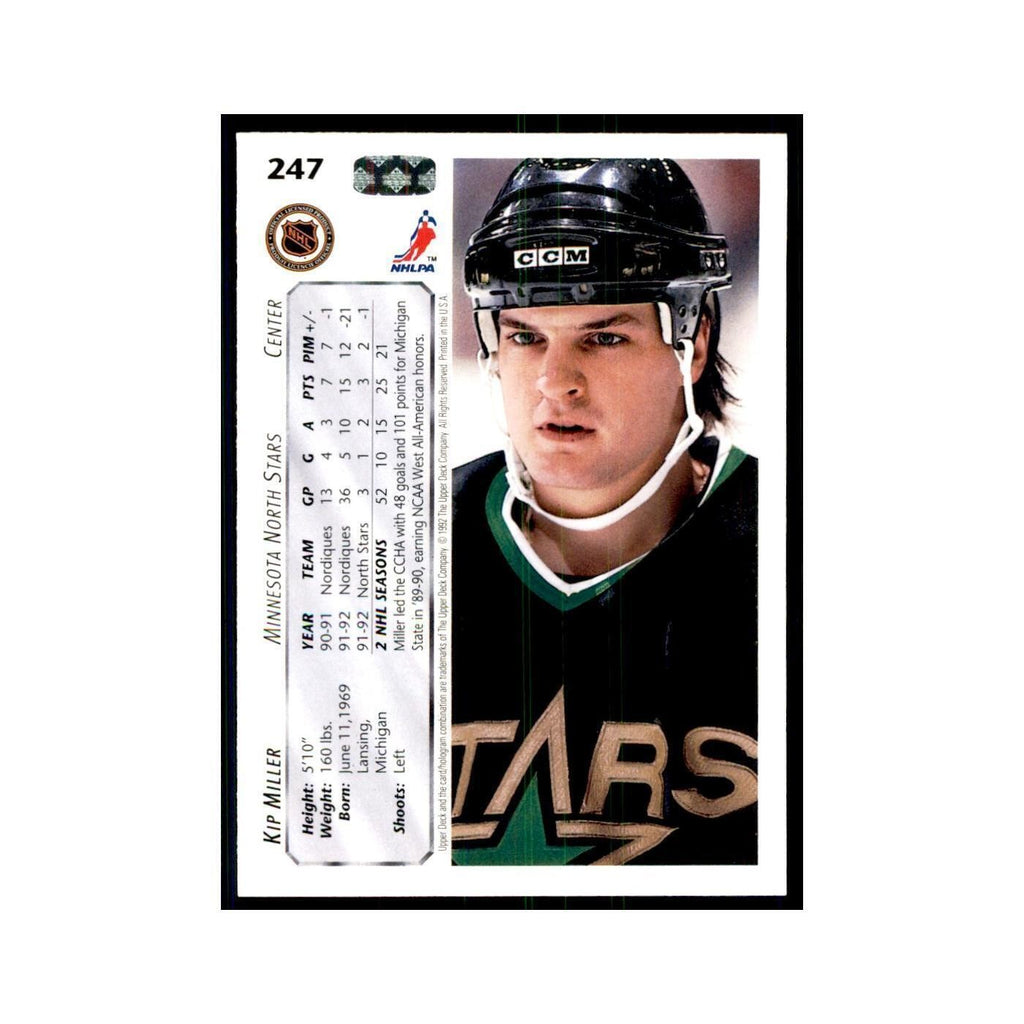 1992 Upper Deck Kip Miller Hockey Cards #247