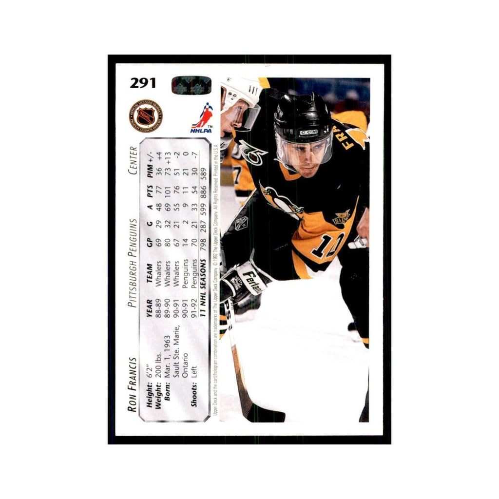 1992 Upper Deck Ron Francis Hockey Cards #291