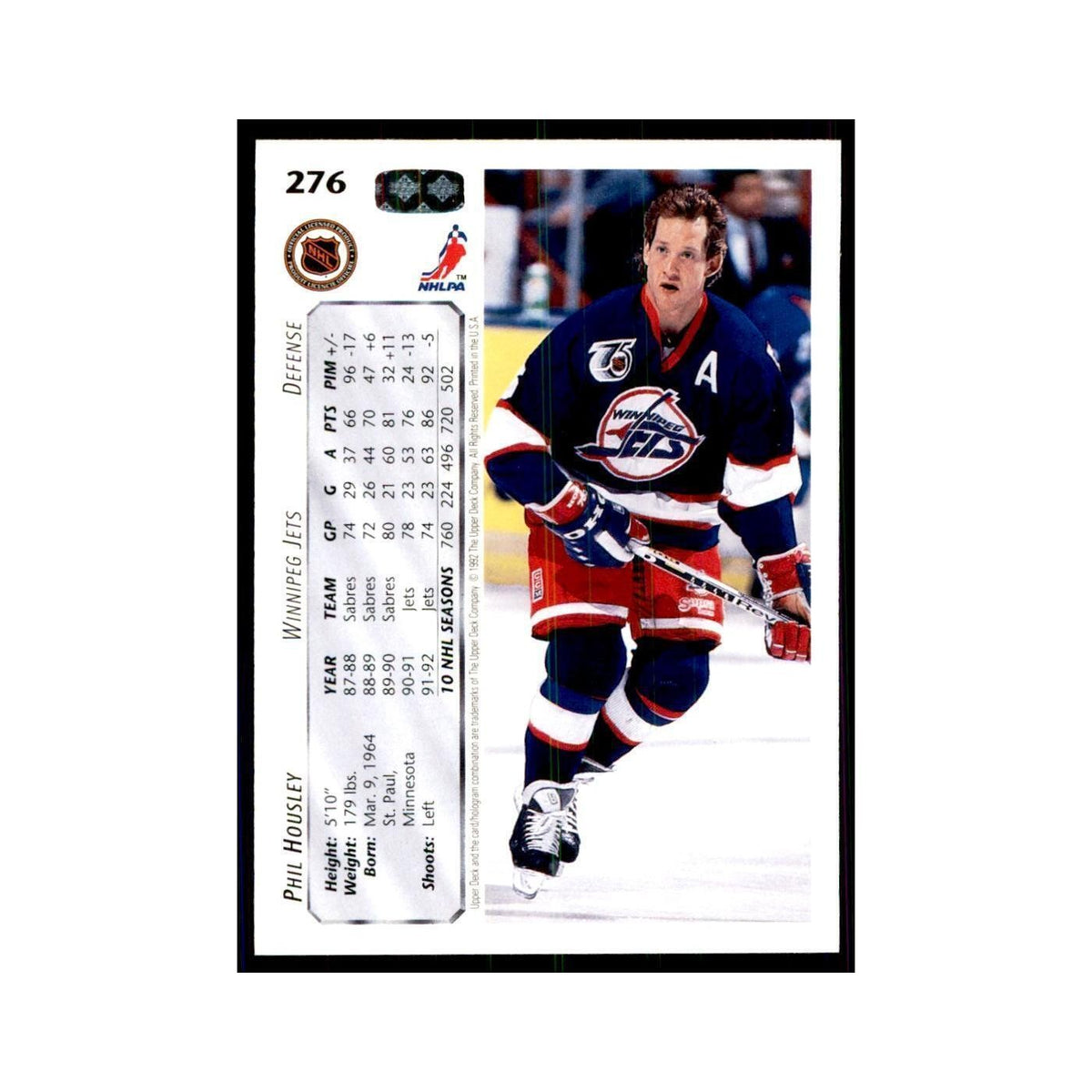 1992 Upper Deck Phil Housley Hockey Cards #276