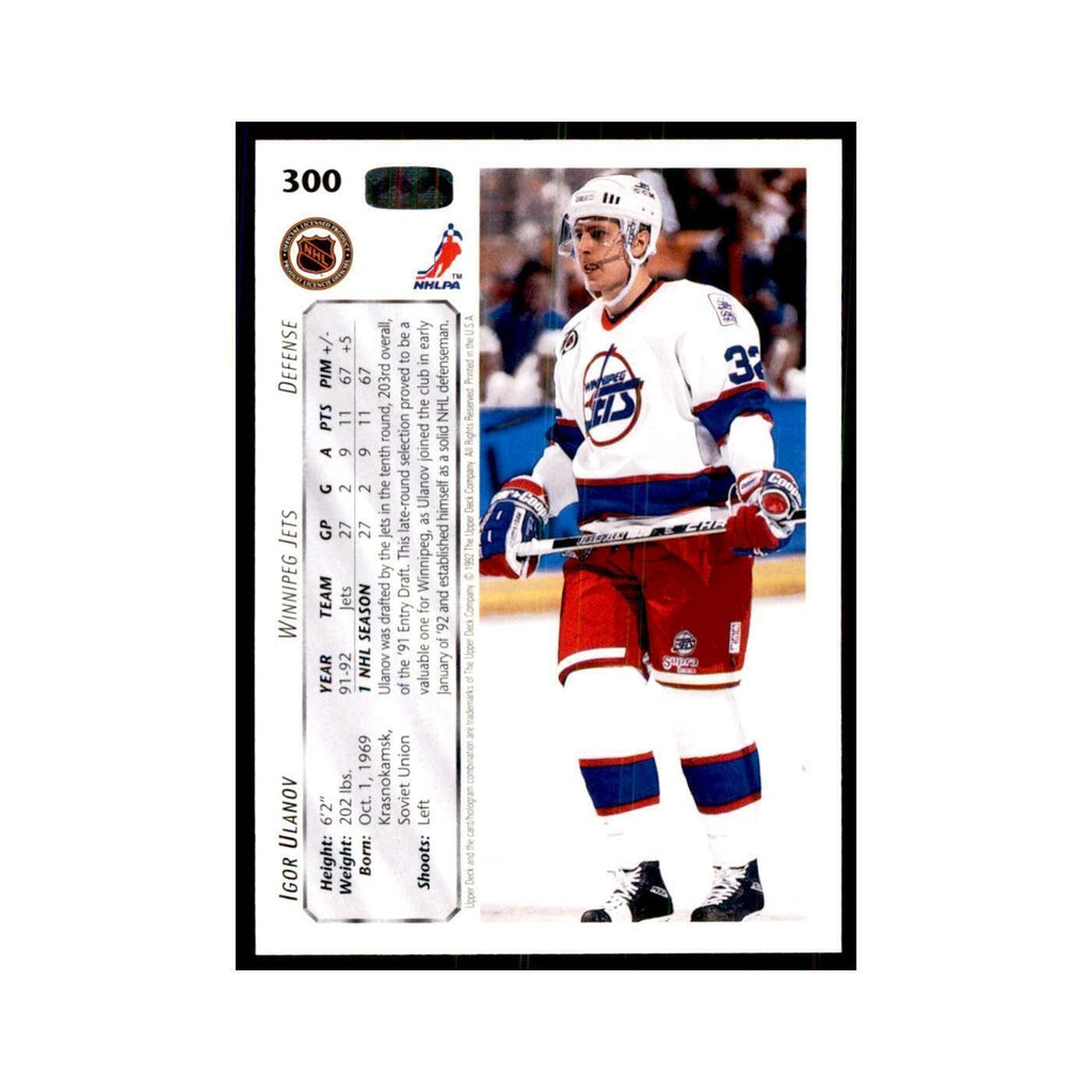 1992 Upper Deck Igor Ulanov Hockey Cards #300