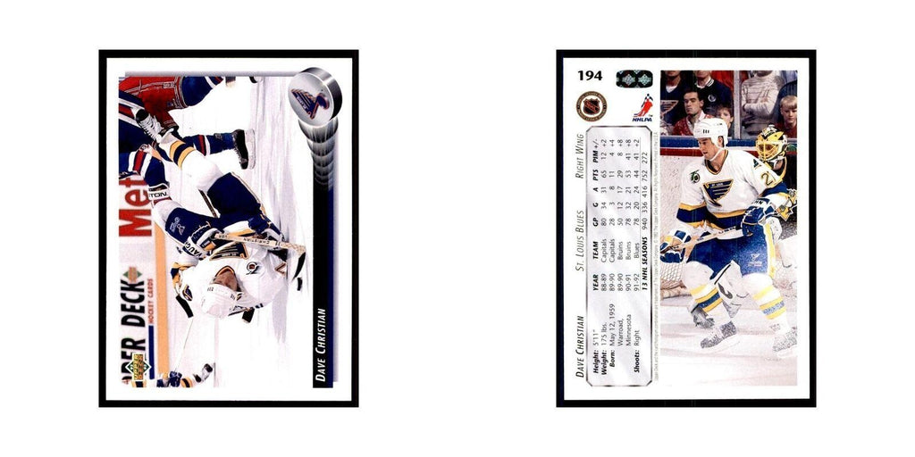 1992 Upper Deck Dave Christian Hockey Cards #194