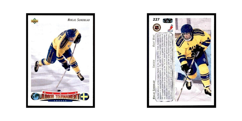 1992 Upper Deck Niklas Sundblad Hockey Cards #227
